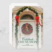 クリスマス付きフロントドアリース 招待状 (正面/裏面)