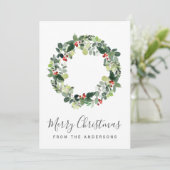 クリスマス付きメリークリスマスフォトカードリース シーズンカード (スタンド正面)