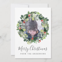 クリスマス付きメリークリスマスフォトカードリース