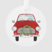 クリスマス付きレッドカーリースオーナメント オーナメント (正面)