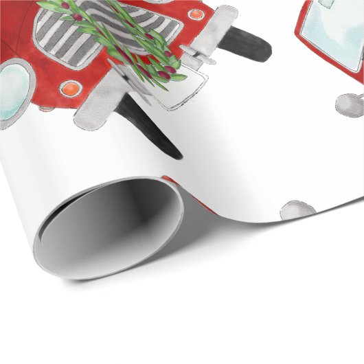 クリスマス付きレッドカーリースラッピング紙 ラッピングペーパー (ロールコーナー)