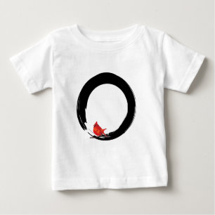 クリスマス付き禅サークル(鳥)ショウジョウコウカンチョウ ベビーTシャツ