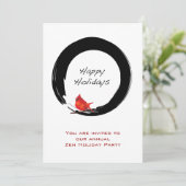 クリスマス付き禅サークル（鳥）ショウジョウコウカンチョウ 招待状 (スタンド正面)