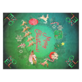 クリスマス付き/サンタのトナカイのテーブルクロス テーブルクロス (正面(横))