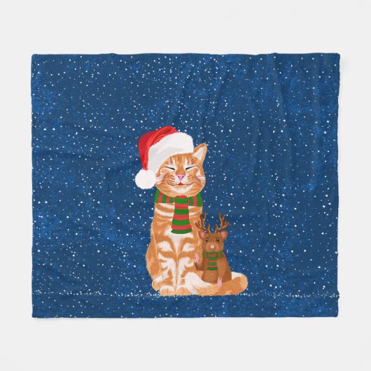 クリスマス仲間 フリースブランケット (正面(横))