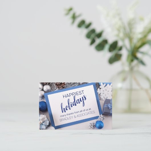 クリスマス企業のの名パーソナライズされた前 名刺 (スタンド正面)