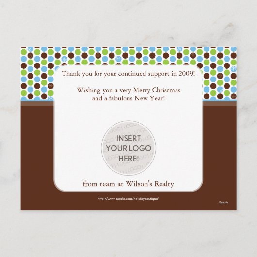 クリスマス企業のはがき：: minispot snowflake BL4 シーズンポストカード (裏面)