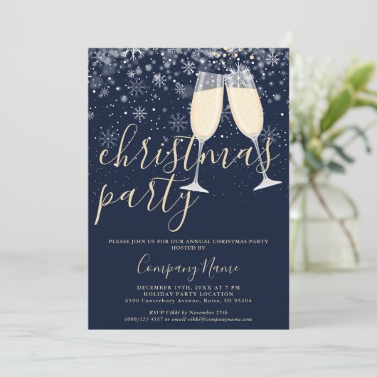 クリスマス企業のオフィスホリデーパーティー 招待状 (スタンド正面)