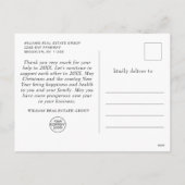 クリスマス企業のサンキューホリデー シーズンポストカード (裏面)