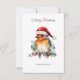 クリスマス企業のハットのロビン カード