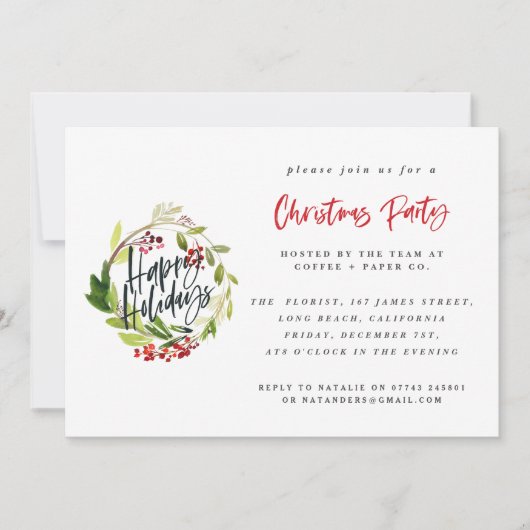 クリスマス企業のパーティの招待状冬の葉 シーズンカード (正面)