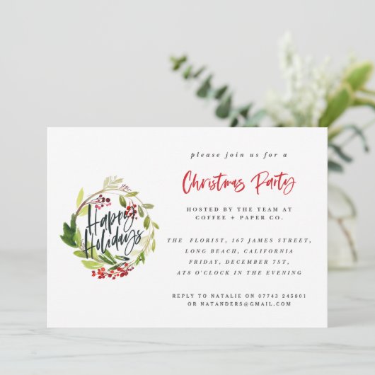 クリスマス企業のパーティの招待状冬の葉 シーズンカード (スタンド正面)