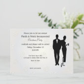 クリスマス企業のパーティーの黒いネクタイ 招待状 (スタンド正面)