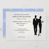 クリスマス企業のパーティーの黒いネクタイ 招待状 (正面/裏面)