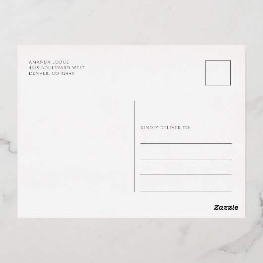 クリスマス企業のパーティー素朴金ゴールド 箔シーズンポストカード (裏面)