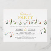 クリスマス企業のパーティー素朴金ゴールド 箔シーズンポストカード (正面)