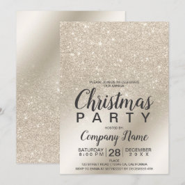 クリスマス企業のパールアイボリーグリッターグラデーション箔 招待状