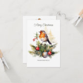 クリスマス企業のレッドロビン カード (正面/裏面インサイチュ)