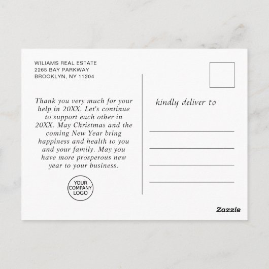 クリスマス企業の休暇 ポストカード (裏面)