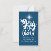 クリスマス企業の出生ブルーホワイトグリーティング ノートカード (正面)