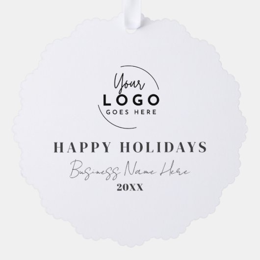 クリスマス企業の白黒事業 オーナメントカード (裏面)