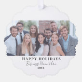 クリスマス企業の白黒事業 オーナメントカード (正面)