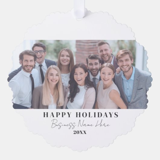 クリスマス企業の白黒事業 オーナメントカード (正面)