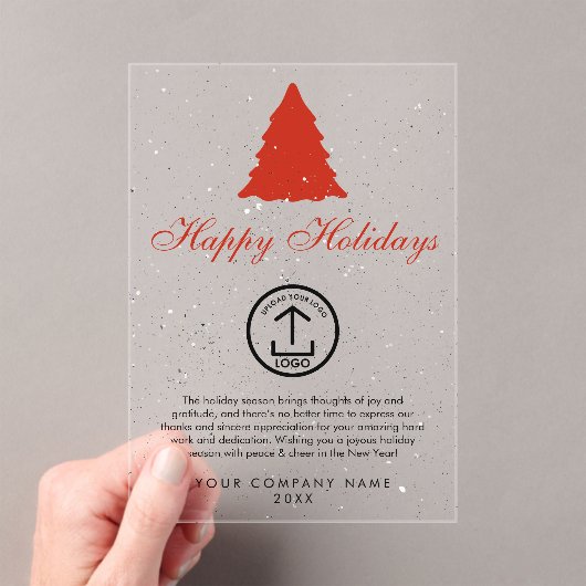 クリスマス企業の・ビジネス・ロゴ・ホリデー・カード アクリル招待状 (インサイチュ (ポータブル))