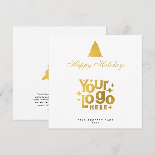 クリスマス企業の・ビジネス・ロゴ・ホリデー・金ゴールド (正面/裏面)