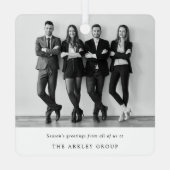 クリスマス企業の |白黒ビジネス メタルオーナメント (裏面)