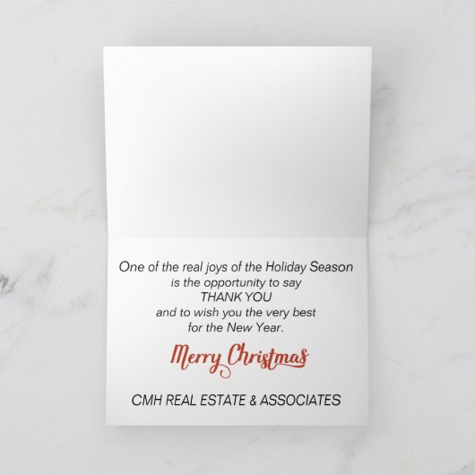 クリスマス企業のT付きビジネスのクリスマスカード シーズンカード (内部)