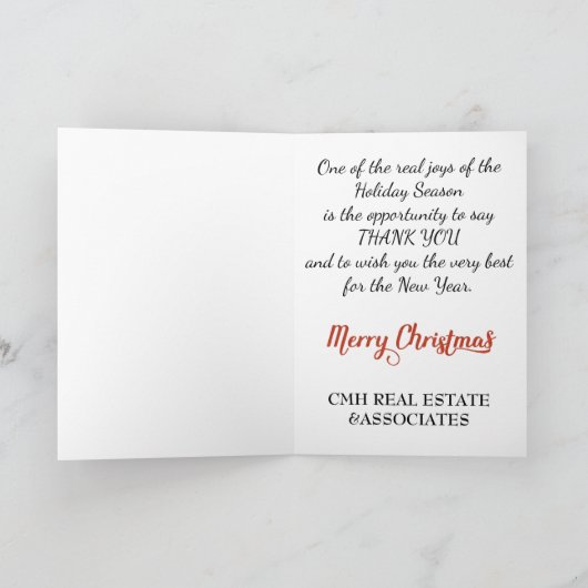 クリスマス企業のT付きビジネスのクリスマスカード シーズンカード (内部)