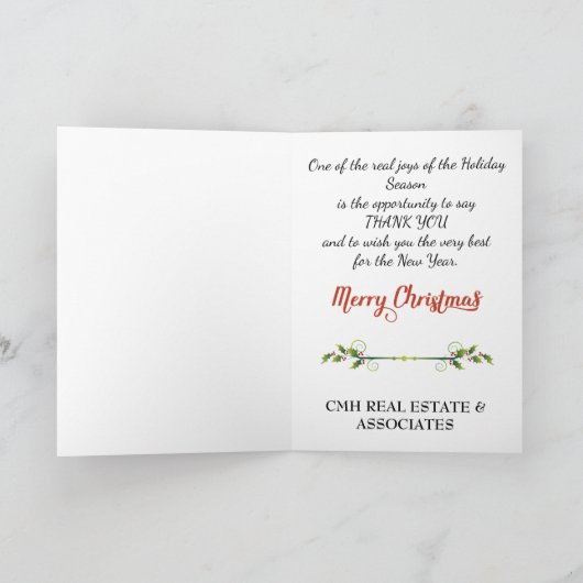 クリスマス企業のT付きビジネスのクリスマスカード シーズンカード (内部)