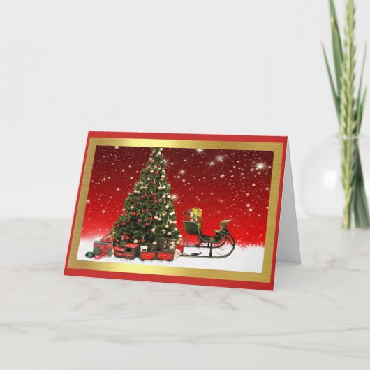 クリスマス企業のT付きビジネスのクリスマスカード シーズンカード (正面)