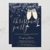 クリスマス企業オフィスパーティー 招待状 (正面/裏面)