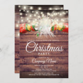 クリスマス企業オフィスホリデーパーティー 招待状 (正面/裏面)