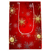 クリスマス企業ブラックタイのディナー・パーティ（赤） ミディアムペーパーバッグ (裏面)