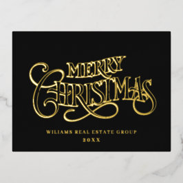 クリスマス企業向けグリーティング ゴールド 箔シーズンポストカード
