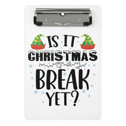 クリスマス休みはまだ？面白いホリデー先生 ミニクリップボード (正面)