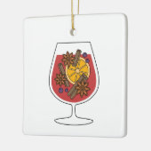 クリスマス休みは赤い黒ワインの辛いカクテル セラミックオーナメント (左)