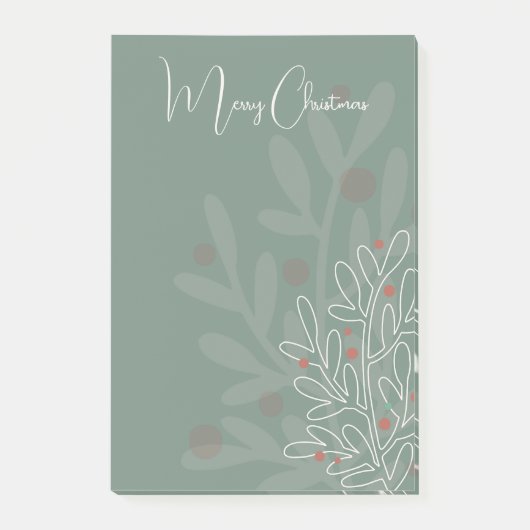 クリスマス休日の抽象的な花のデザイン ポストイット (正面)