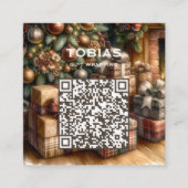 クリスマス休日QRコードスクエア名刺 スクエア名刺 (正面)