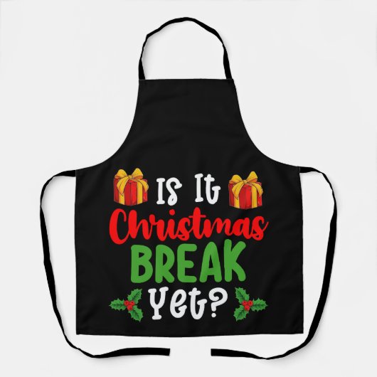 クリスマス休暇かおもしろいら エプロン (正面)