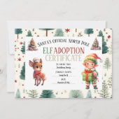 クリスマス休暇からの小妖精や小人証明書 シーズンカード (正面)