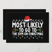 クリスマス休暇でジムに行く可能性が高い 招待状 (正面/裏面)