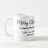クリスマス休暇にビジネスロゴ名を追加q rコード コーヒーマグカップ (左)