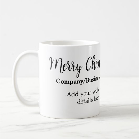 クリスマス休暇にビジネスロゴ名を追加q rコード コーヒーマグカップ (左)