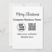 クリスマス休暇にビジネスロゴ名を追加q rコード 招待状 (裏面)