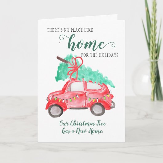 クリスマス休暇に引っ越すかわいい新しい家 案内状 (正面)