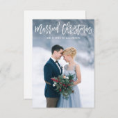 クリスマス休暇のお結婚祝い サンキューカード (正面/裏面)